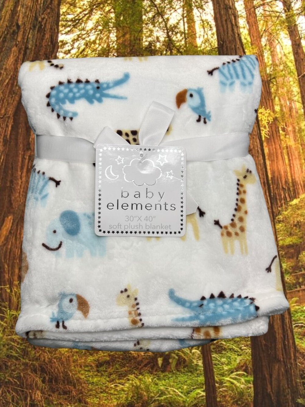 NWT Alligator Giraffe Lion Zebra Animals Animal Print Plush Baby Blanket Toddler